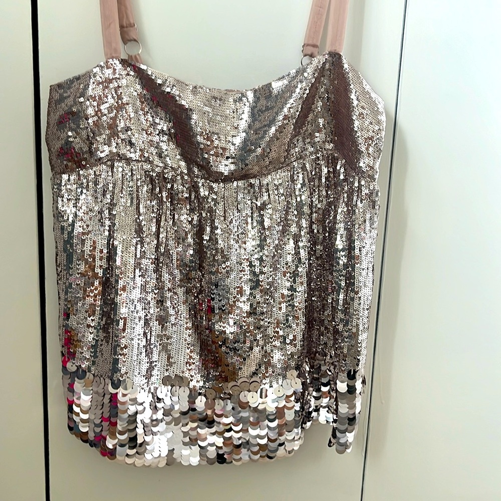 Marciano sequin babydoll style camisole